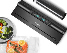 Load image into Gallery viewer, POWOT Vacuum Sealer Machine, 6-in-1 Compact Food Sealer Automatic Air Sealing System For Food Storage With Cutter and 11&quot; x 9.8&#39; Black Roll
